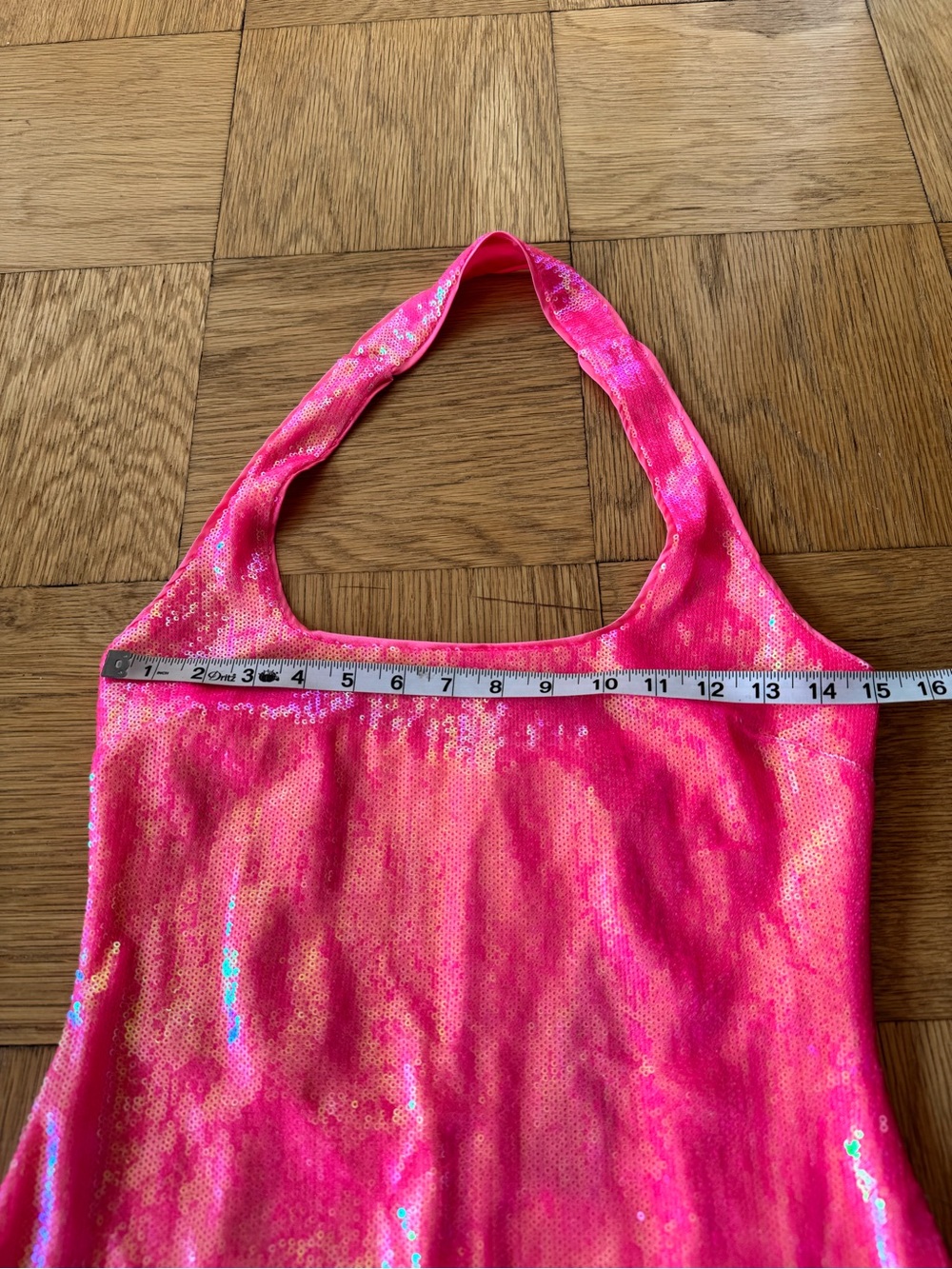 NWT Lulus Shimmering Sweetie Hot Pink
Sequin Halter Bodycon Mini Dress - Picture 8 of 12